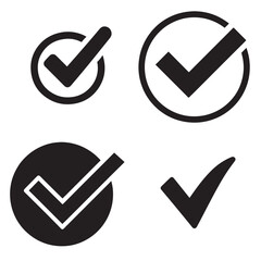 Tick icon icon silhouette vector illustration