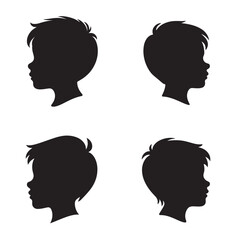 Vector silhouette of a young boy's side profile
