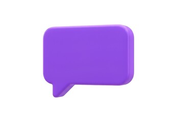 Fototapeta premium 3d purple speech bubble icon isolated on white background