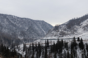 winter in the mountains, nature photography