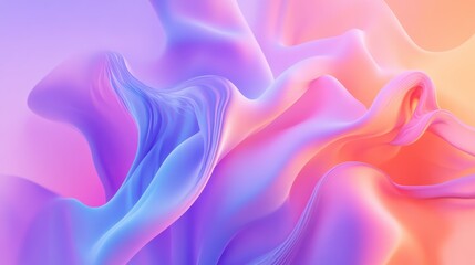 Obraz premium Colorful abstract wave patterns in soft pastel shades creating a modern artistic background for branding, digital design, or wallpaper in creative projects.