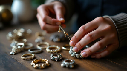 Elegant Jewelry Crafting Program: Master Sophisticated Artisanal Techniques & Creative Design for Premium Custom Accessories - High-Resolution Photo Stock Visuals