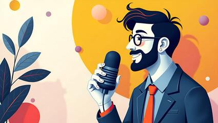 Elevate Your Podcast with Stunning Promotional Art: Dynamic Digital Illustrations & Creative Layouts for Enhanced Brand Recognition in Photo Stock Concepts