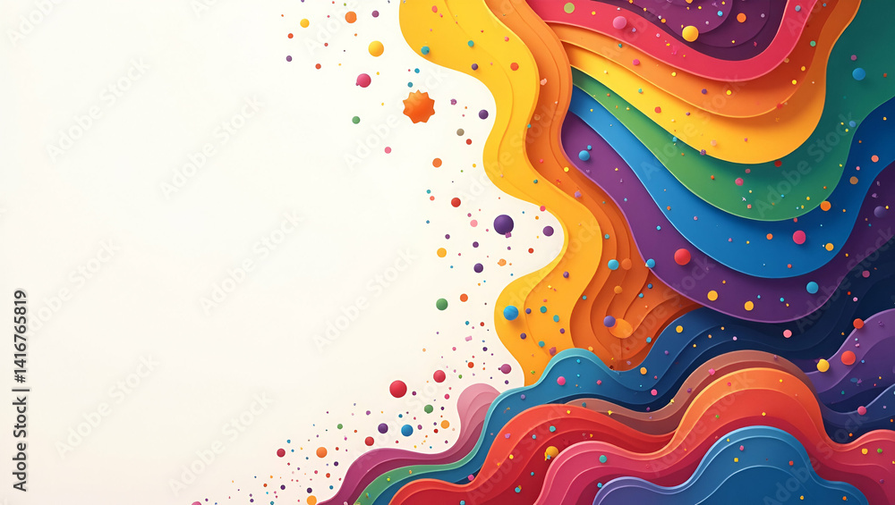 Poster capture sophisticated pride month banner imagery integrating intricate design elements dynamic layou