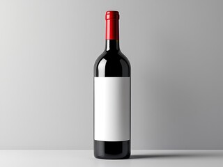 Realistic wine bottle mockup with blank label for branding or packaging design. Perfect for product presentation or wine label showcase