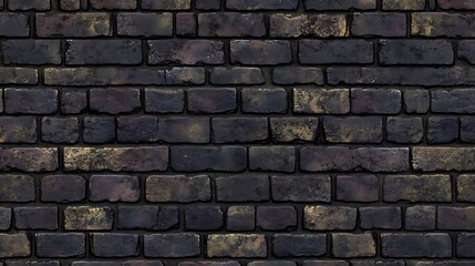 Fototapeta premium Artisan brick wall background with textured dark and light brickwork pattern