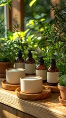 "Botanical Arrangement on Wooden Table"