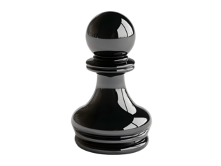 Polished black chess pawn