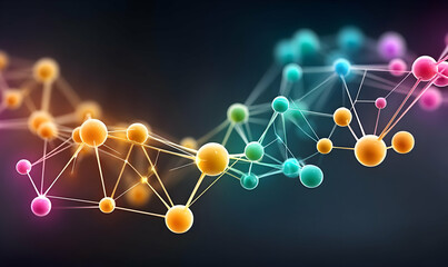 Colorful Molecular Structure Illustrating Advanced Technology Concepts
