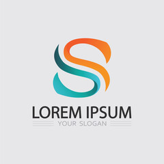 S logo design and S icon stock image graphic icon identity