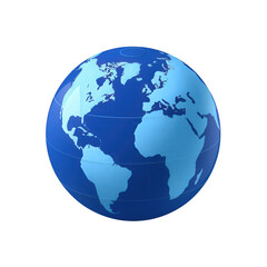 Fototapeta premium A 3D globe showcasing the continents of Europe, Africa, and North America, highlighting geographical features against a solid background , isolated on white or transparent png