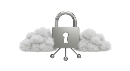 Isolated Cloud Security with Padlock and Network Connection