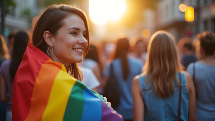 Elegant Pride Month representation visual capturing inclusive community unity modern activist themes and refined digital art for cultural celebration in  Photo Stock  Concept  and empty space on the l