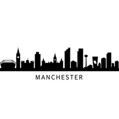 Naklejka premium Manchester skyline vector with England, and cityscape.