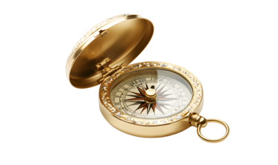 Golden compass, open