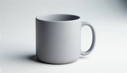Gray Mug Mockup - White Cup for Branding and Logo Placement - Product Design for Identity - White Drink Cup in Studio Environment - Background for Promotional Material - Mock-up for Presentation