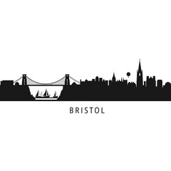 Bristol Skyline Vector Silhouette United Kingdom.