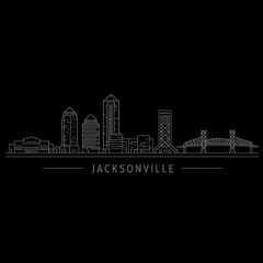 Naklejka premium Jacksonville with Florida Skyline Cityscape.