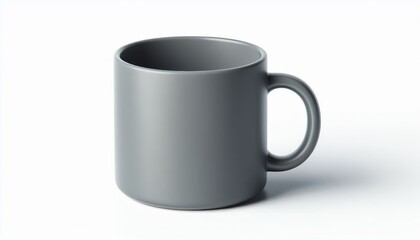 Gray Mug Mockup - White Cup for Branding and Logo Placement - Product Design for Identity - White Drink Cup in Studio Environment - Background for Promotional Material - Mock-up for Presentation