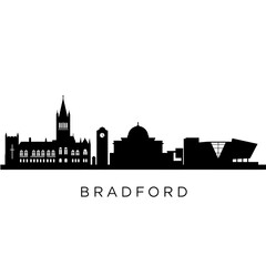 Obraz premium Bradford Skyline England Vector Black.