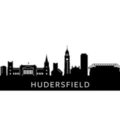 Fototapeta premium Huddersfield Skyline Silhouette Black Vector.