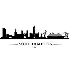 Southampton UK skyline silhouette.