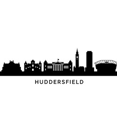 Fototapeta premium Huddersfield Skyline Silhouette with England, and Vector.