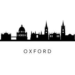 Fototapeta premium Oxford Skyline Silhouette with UK Cityscape, and Landmark.