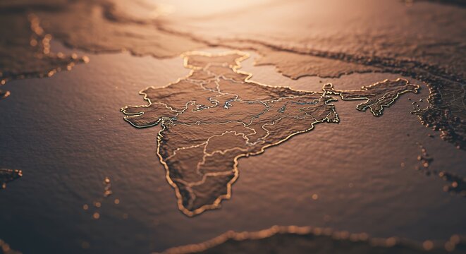 India Map with Detailed Borders