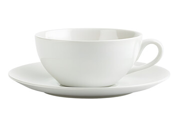 Simple white teacup and saucer