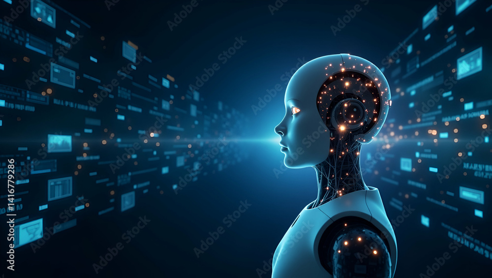 Poster exhibit refined visuals of agentic ai systems highlighting smart automation innovative frameworks an