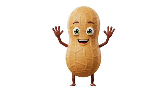 Cartoon peanut character friendly illustration