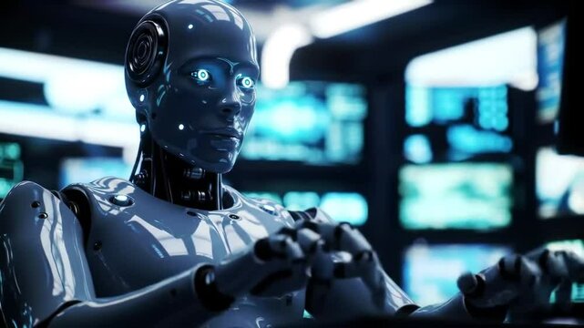 AI reboot in Full HD showing futuristic artificial intelligence interface, high-tech computer systems, digital rebooting, technology animation, virtual reboot visuals HD 4k high quality video 