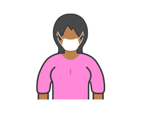 Black Masked Woman in Pink