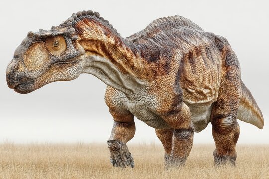A theropod dinosaur, likely a species of Abelisaurid, positioned in a natural habitat.