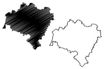 Lower Silesian Voivodeship (Administrative divisions of Poland, Voivodeships of Poland) map vector illustration, scribble sketch Lower Silesian Province map