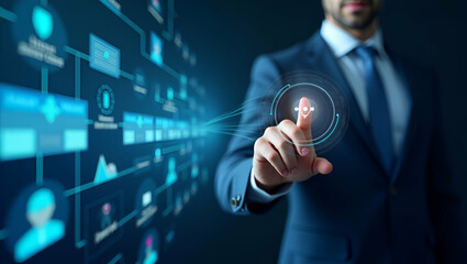 Refined Digital Literacy in Business: Effective Strategies, Streamlined Technology, and Innovative Communication - Professional Photo Stock Concept with Left-Side Empty Space