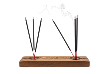 Isolated Incense Sticks Burning with Smoke