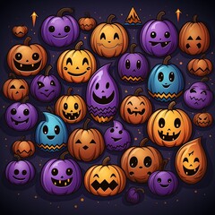 Obraz premium Dark and Eerie Halloween Set for Autumn Celebrations