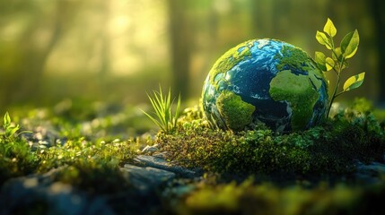 Globe concept of an idyllic green world.