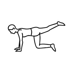 Fitness exercise pose demonstrating leg lift workout  