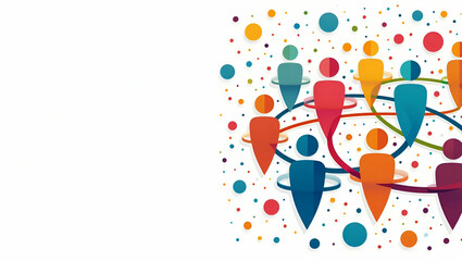 Create a dynamic diversity networking graphic that utilizes modern design elements and bold visuals to facilitate global professional connections and foster collaborative engagement. in  Photo Stock  