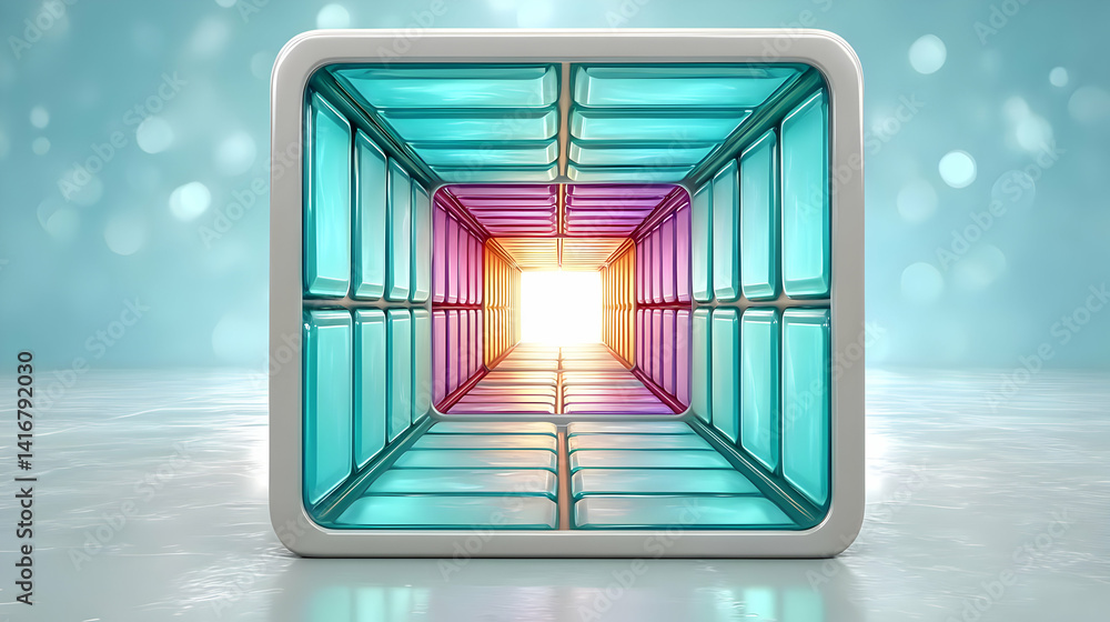 Poster mesmerizing abstract portal design with tech background elements