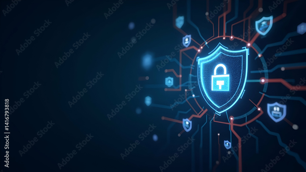 Poster displaying high quality stock images that portray antivirus software functionality with advanced mal