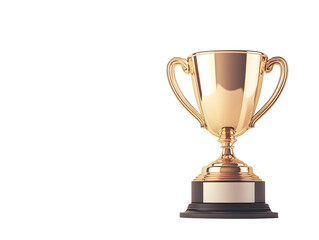 Gold trophy on black background