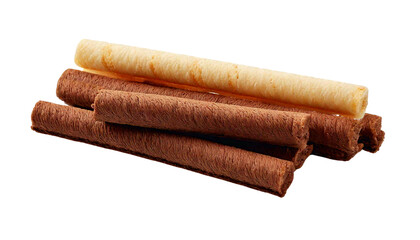 vanilla and chocolate wafer stick Isolated on solid white Background Png