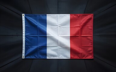 High-resolution closeup shot of France national flag isolated on white background with detailed fabric texture and realistic patriotic symbolism for design and presentation purposes

