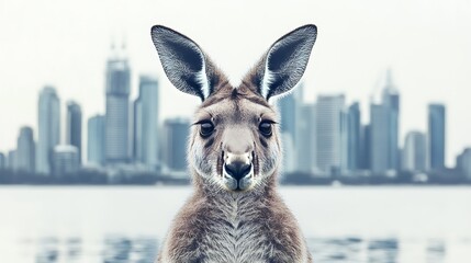 Kangaroo Cityscape Portrait.