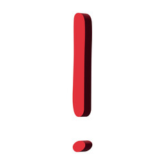 3d exclamation mark clipart Single element for design