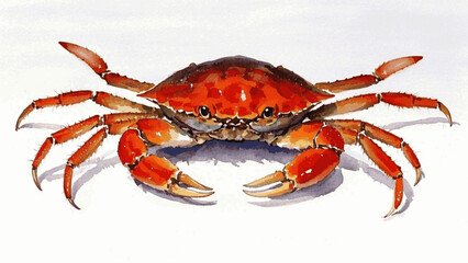 Tidepool tango crab isolated watercolor vector illustration svg 